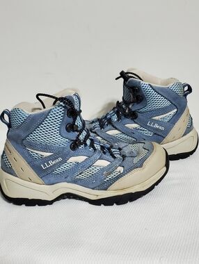 L.L. Bean Hiking Boots Blue Cream Womens 8